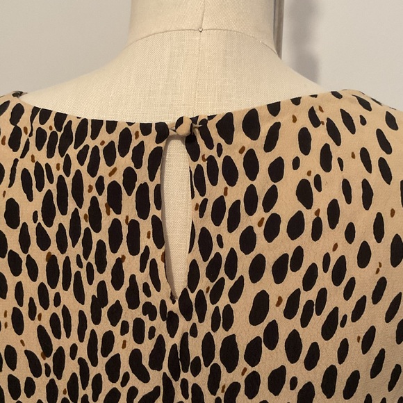 J Crew Tan and Black Animal Print Knee Length Shift with slash pockets. - Picture 7 of 11
